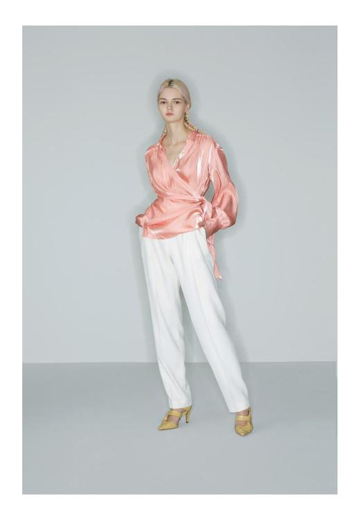 小翻领叠搭系带衬衫 商品图0