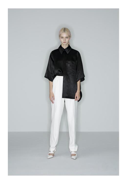 宽松半袖单兜衬衫 商品图0