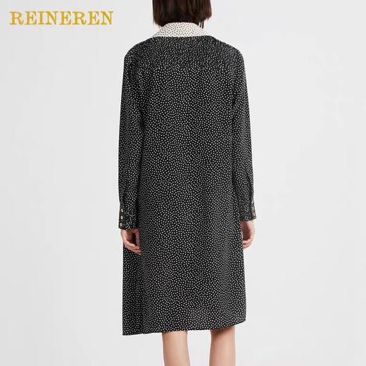 黑白波点撞色连衣裙 商品图3