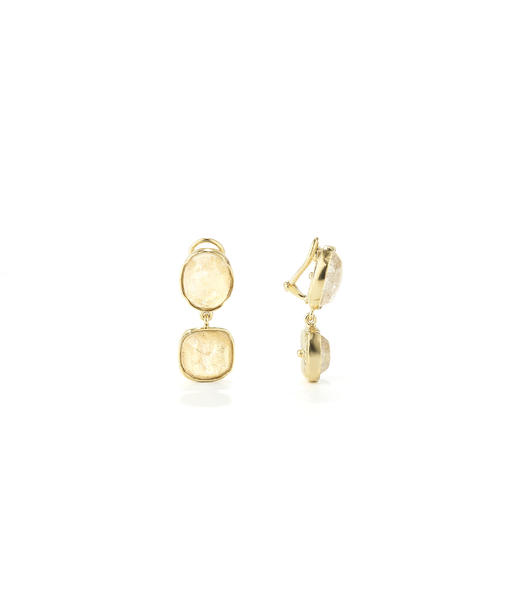 北京仓｜Goossens Paris-Cabochons Two-Rock Crystal 耳夹（原色）［法国设计师］ 商品图0