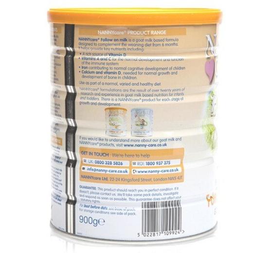 〖英国直邮〗英国纳尼凯尔Nannycare羊奶粉2段900g 商品图2
