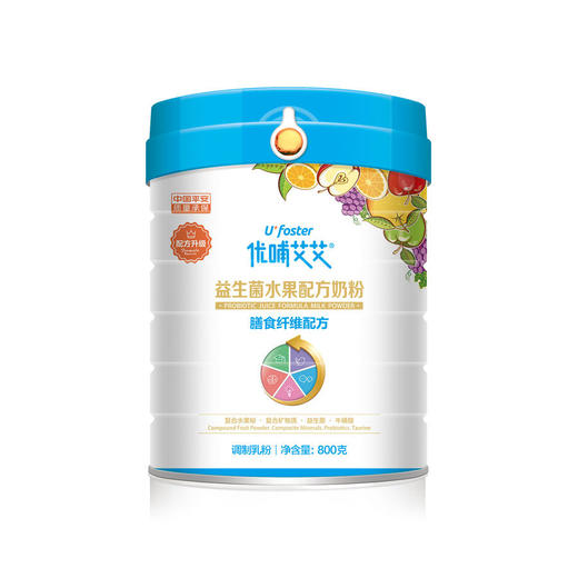 优哺艾艾益生菌水果配方奶粉膳食纤维配方系列800g 商品图1