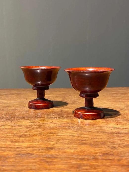 佛前髹漆高足净水碗一对， 顺丰包邮 商品图11
