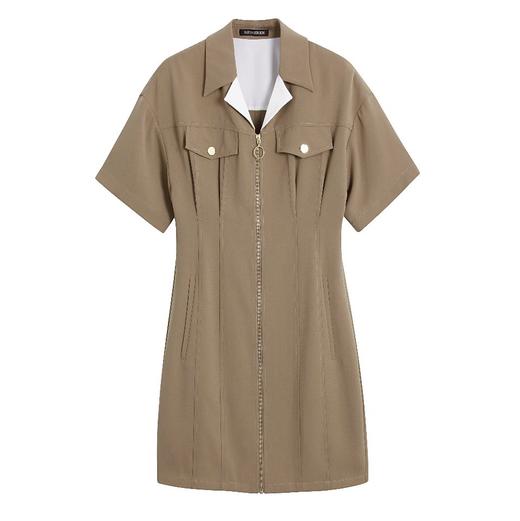 工装风收腰连衣裙 商品图0