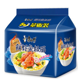 【百汇到家】SH康师傅鲜虾鱼板面五连包98g*5