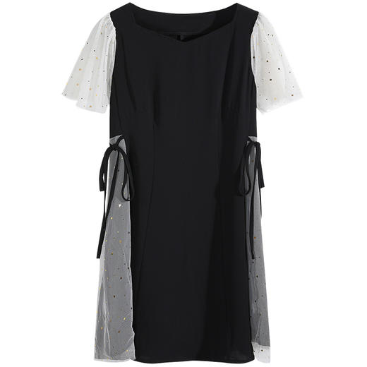 【清仓超15天不保价】奢姿2024夏季新款胖mm大码女装减龄裙子网纱拼接遮肚连衣裙CY22XL73200【1】 商品图4