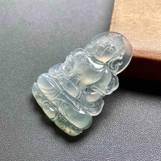 高冰种飘花翡翠精雕度母 商品图1