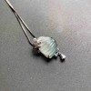 高冰种飘花翡翠贝壳18k白金钻石珍珠无色蓝宝石镶嵌 商品缩略图3