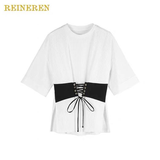 腰封绑带假2件短T 商品图1