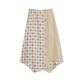 不对称拼接半裙