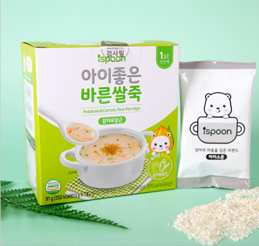 韩国进口艾斯纷米粉胡萝卜味蘑菇味辅食米糊13g*7包/盒保质期1年 商品图0