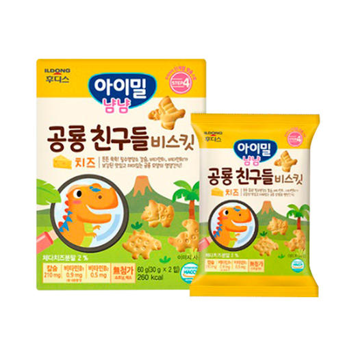 韩国日东福德食奶酪味恐龙饼干宝宝辅食零食进口食品 商品图2