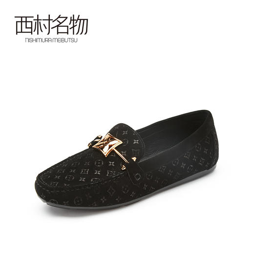 西村名物2021春季新款平底豆豆鞋字母LOGO百搭透气休闲鞋女 X21AM12201 商品图1