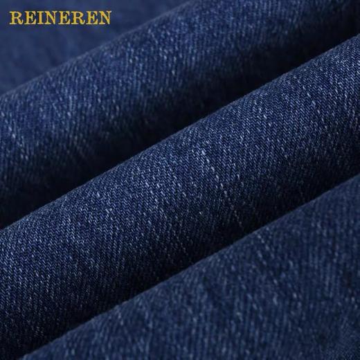 腰部拼接双色直筒牛仔裤 商品图3