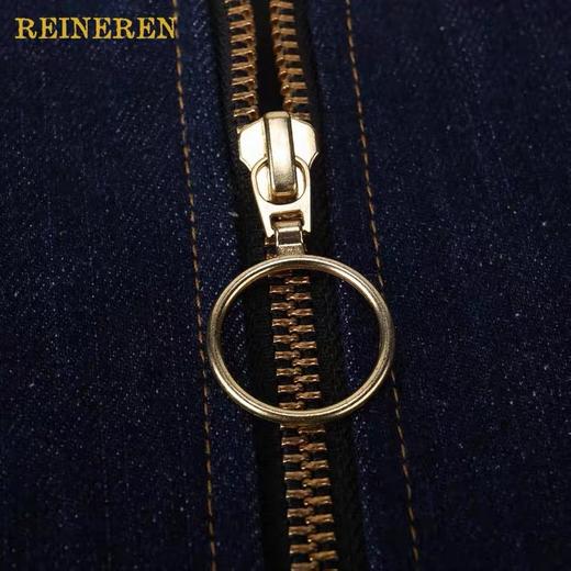 牛仔拼皮背带长裙 商品图3