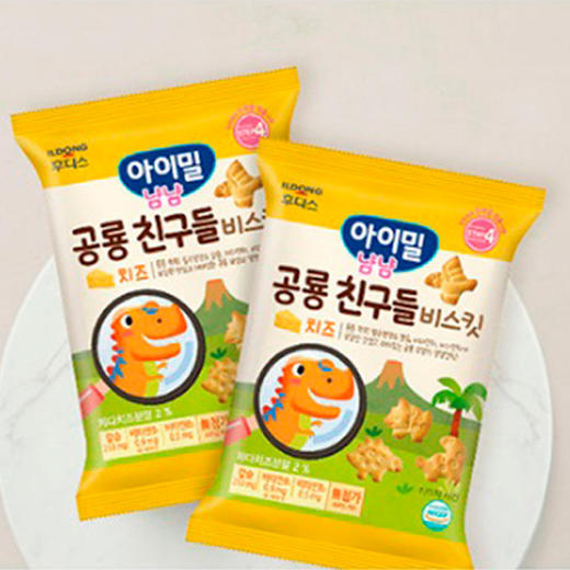 韩国日东福德食奶酪味恐龙饼干宝宝辅食零食进口食品 商品图1