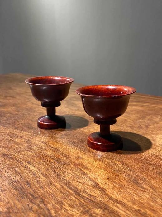 佛前髹漆高足净水碗一对， 顺丰包邮 商品图8