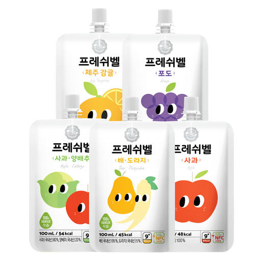 韩国进口Freshbell富乐思贝果子宝宝辅食多口味果汁100ml袋 商品图0