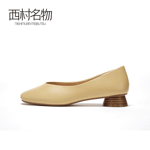 西村名物2020秋季新款奶奶鞋女时尚小方头中跟柔软舒适单鞋X20CE10521 商品图1