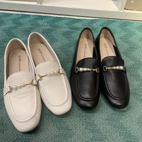 西村名物2021春季新款珍珠乐福平底鞋X21AM13081