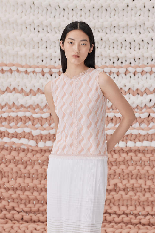  春夏 圆领波纹针织女背心 SJS93W055N 商品图1
