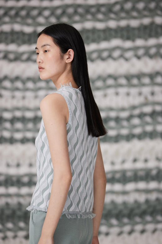  春夏 圆领波纹针织女背心 SJS93W055N 商品图2