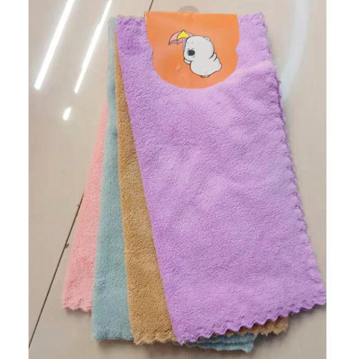 【百汇到家】依诗洁珊瑚绒四条装方巾f912(27*27cm) 商品图0