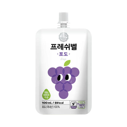 韩国进口Freshbell富乐思贝果子宝宝辅食多口味果汁100ml袋 商品图1