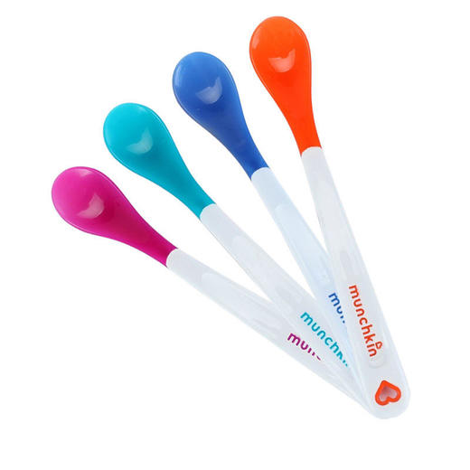 美国munchkin麦肯齐满趣健感温勺婴儿童感温变色辅食软勺4支装 商品图0