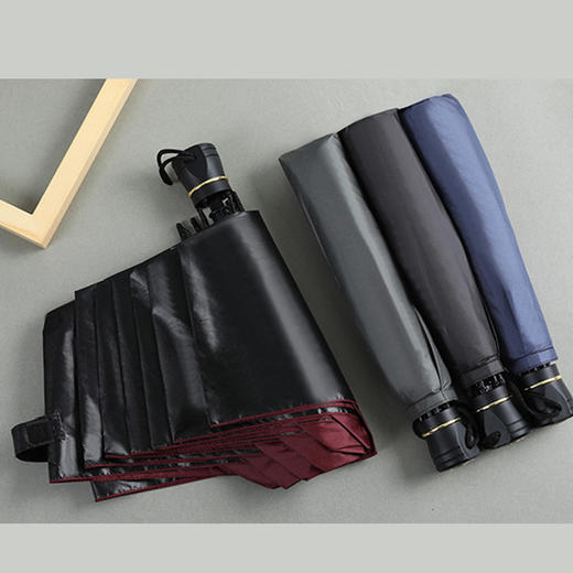 龙翔超大碰起黑胶三折伞H0396 商品图1