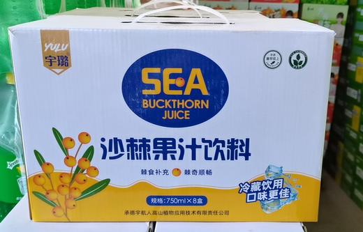 【42元/箱】宇璐沙棘果汁饮料750ml*8盒（040261701） 商品图0