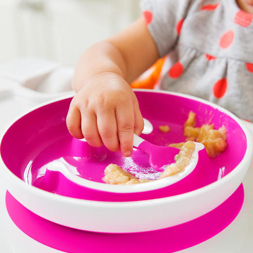 美国munchkin麦肯齐满趣健笑脸盘宝宝辅食儿童餐盘训练勺餐具吸盘 商品图2