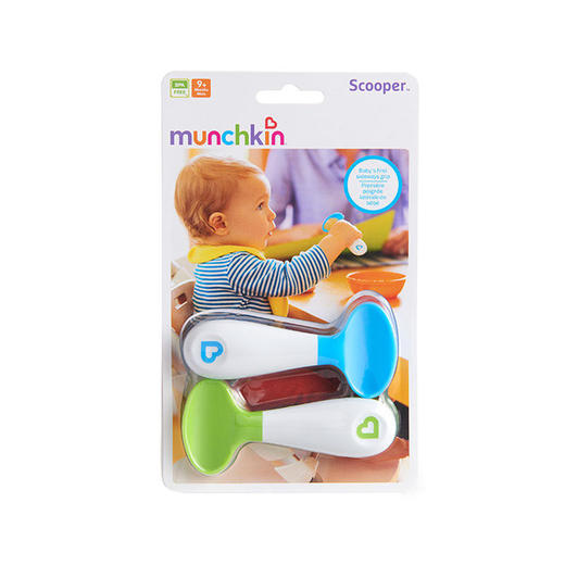 美国munchkin麦肯齐满趣健婴儿辅食勺宝宝左右手方便训练勺吃饭勺 商品图0