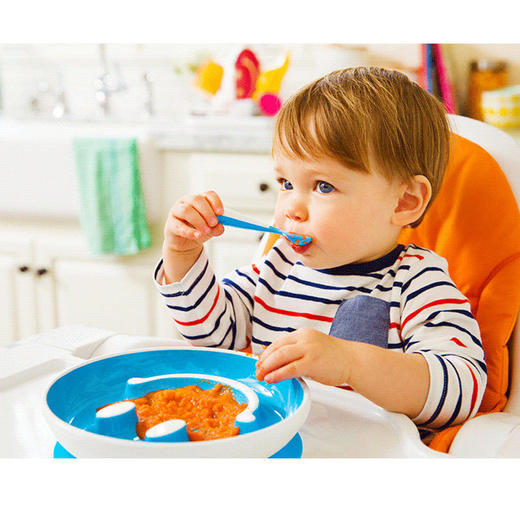 美国munchkin麦肯齐满趣健笑脸盘宝宝辅食儿童餐盘训练勺餐具吸盘 商品图1