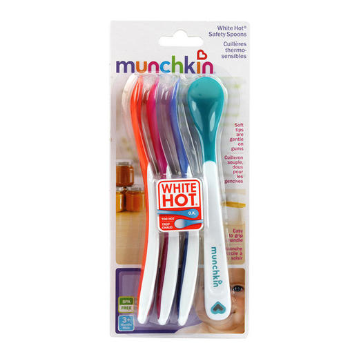 美国munchkin麦肯齐满趣健感温勺婴儿童感温变色辅食软勺4支装 商品图3