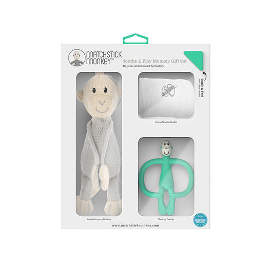 英国Matchstick Monkey火柴猴牙胶婴儿磨牙棒  无尾款礼盒装 商品图1