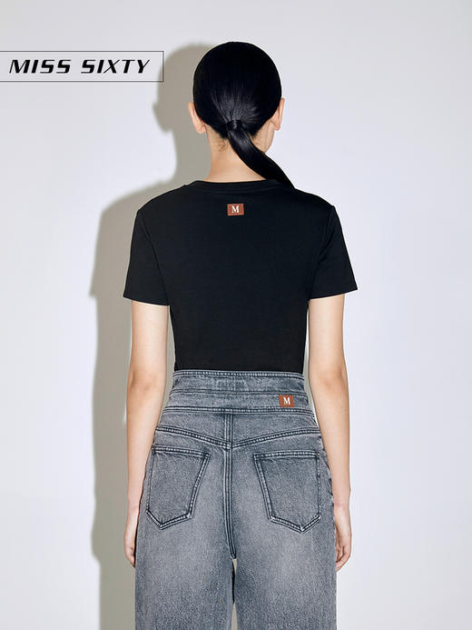 Miss Sixty2021春季新款T恤女纯棉字母印花网纱拼接6N1SJ0590000 商品图2