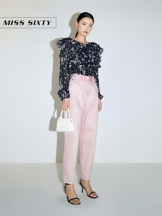 Miss Sixty2021春季新款牛仔裤女纯棉高腰直筒萝卜裤6N1JJ2870000 商品图1