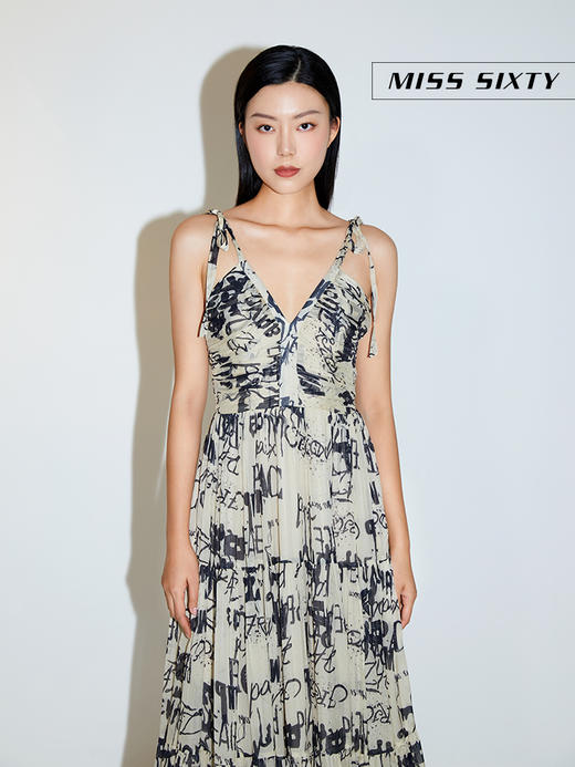 Miss Sixty2021春季新款连衣裙女V领丝质印花吊带6N2DJ3030000 商品图2
