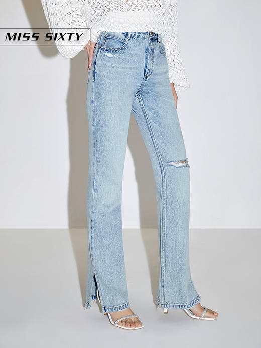 Miss Sixty2021春季新款牛仔裤女纯棉高腰直筒开衩6N1JJ0270000 商品图2