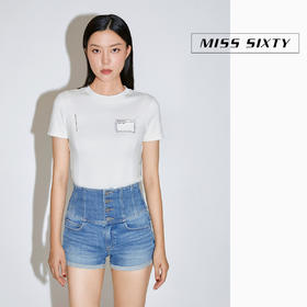 Miss Sixty2021春季新款T恤女纯棉字母印花网纱拼接6N1SJ0590000