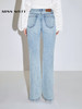 Miss Sixty2021春季新款牛仔裤女纯棉高腰直筒开衩6N1JJ0270000 商品缩略图1