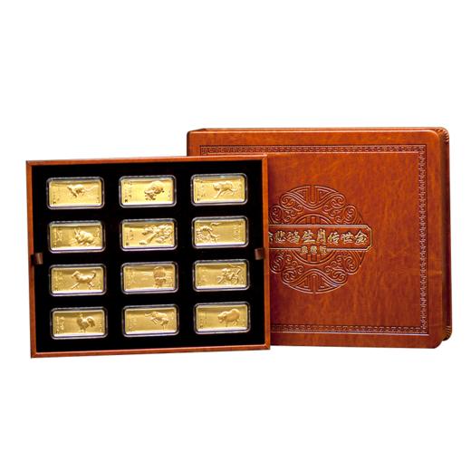 河南中钱 徐悲鸿十二生肖足金黄金金条金砖 12枚纯黄金传世金典藏版 商品图4