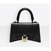 BALENCIAGA 巴黎世家 女士 Hourglass系列 小号沙漏包闪亮黑色小牛皮手提包 黑色 592833 1QJ4M 1000 商品缩略图0