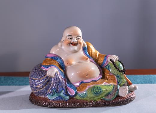 尧娟:全手工粉彩描金布袋佛 商品图0