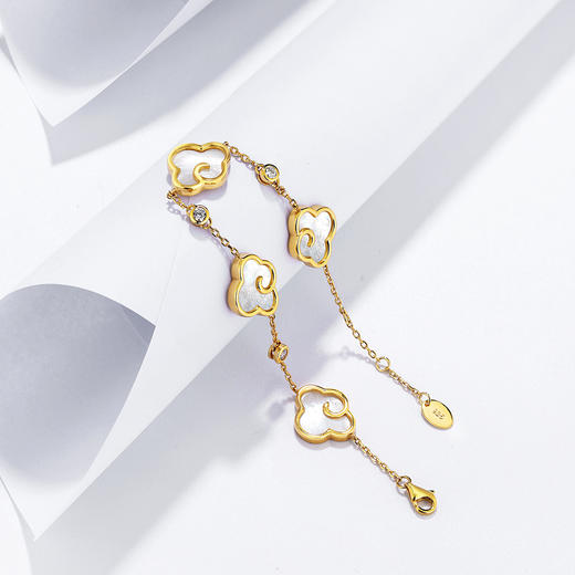 【采购专享】宫里的世界 七彩炫光祥云贝母手链 正反两戴 商品图1