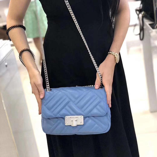 LA现货 黑色1个 Michael Kors MK 女包 斜挎单肩菱格翻盖包 小香风 链条斜挎单肩包 女包 商品图4