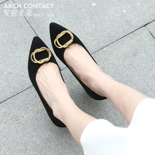 日本ARCHCONTACT安启美奈春款方尖头小香风单鞋 百搭浅口单鞋 商品图1