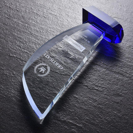 高档水晶奖杯定制创意乘风破浪创意颁奖荣誉冠军帆船员工奖牌定做 商品图1