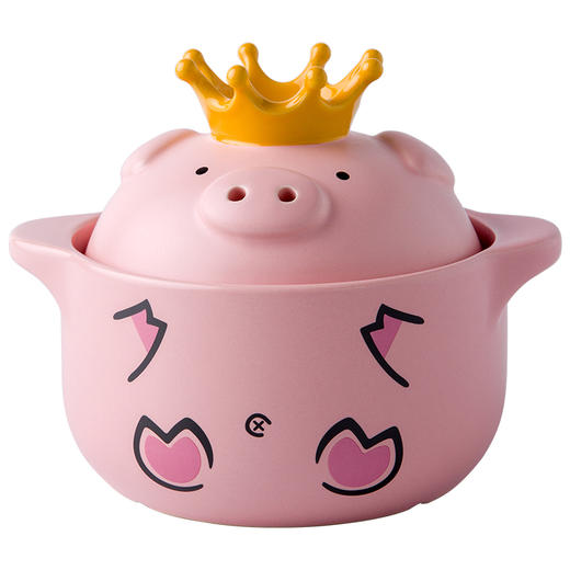 嘿猪猪耐热陶瓷双耳砂锅P800-1泡面锅汤锅辅食锅 商品图0